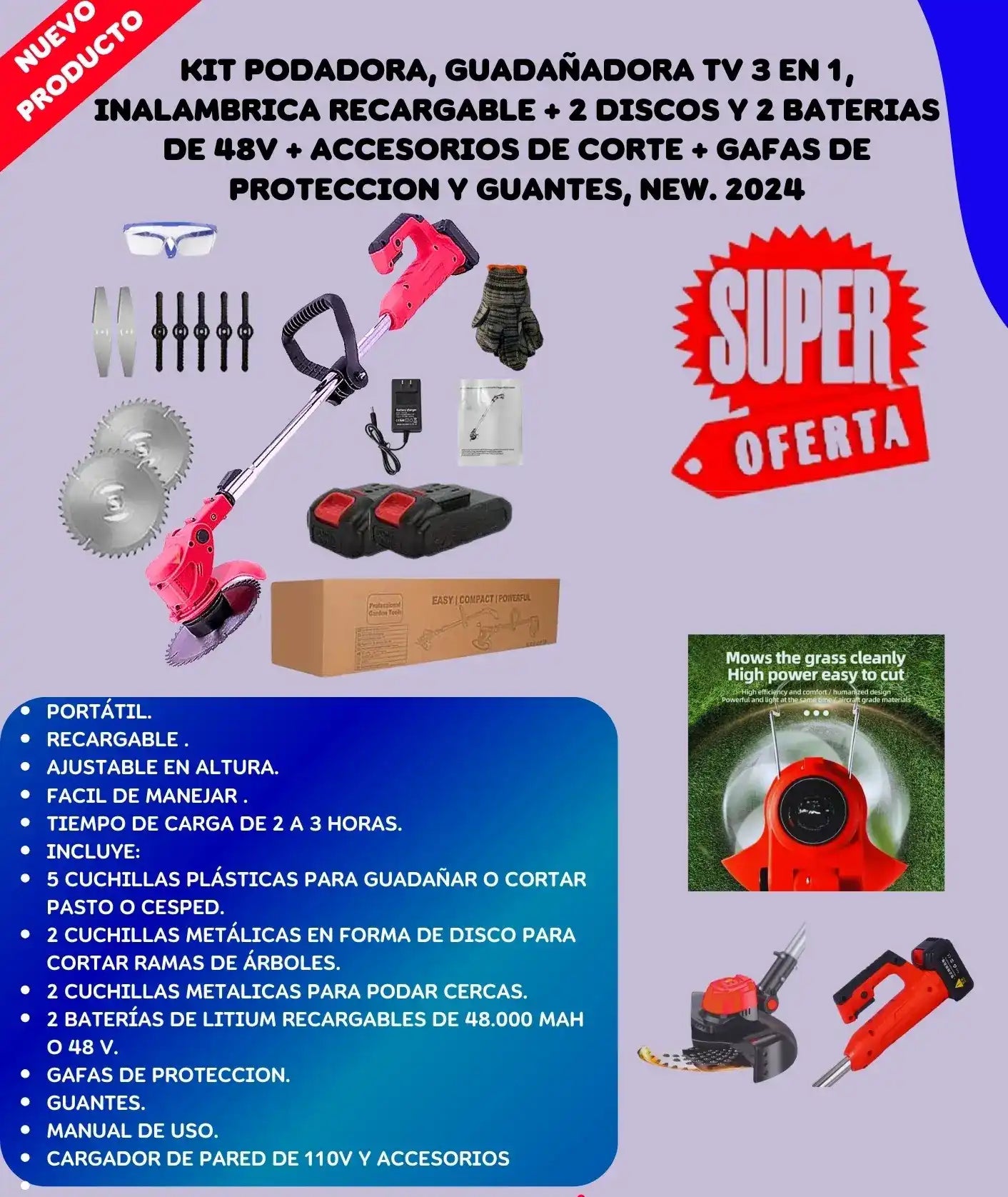 Cortadora Cesped PRO Turbo